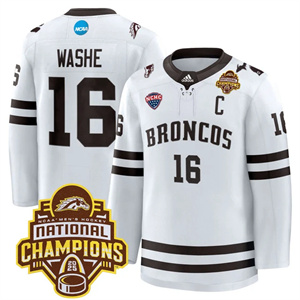 Western Michigan Broncos #16 Tim Washe 2025 National Champions Patch Premium Jersey All Stitched