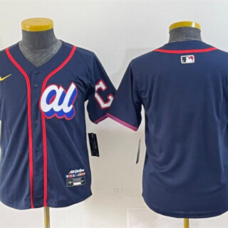 Women's American League Cleveland Guardians Blank Navy 2025 All-Star Edition Limited Stitched Baseball Jersey(Run Small)