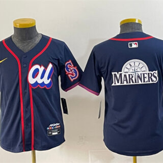 Women's American League Seattle Mariners Team Big Logo Navy 2025 All-Star Edition Limited Stitched Baseball Jersey(Run Small)