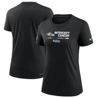 Women's Baltimore Ravens 2022 Black Crucial Catch Performance T-Shirt(Run Small)