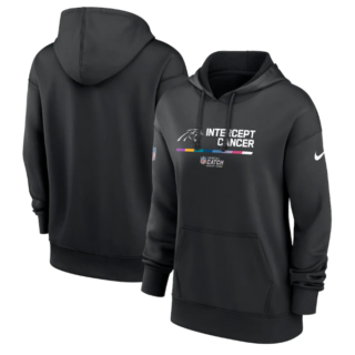 Women's Carolina Panthers 2022 Black NFL Crucial Catch Therma Performance Pullover Hoodie(Run Small)