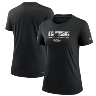 Women's Cincinnati Bengals 2022 Black Crucial Catch Performance T-Shirt(Run Small)