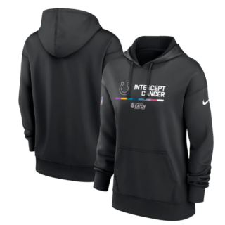 Women's Indianapolis Colts 2022 Black NFL Crucial Catch Therma Performance Pullover Hoodie(Run Small)