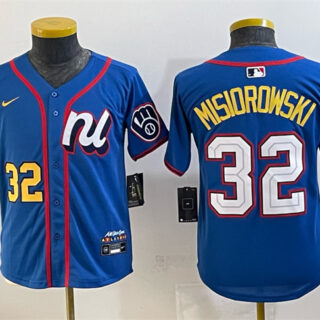 Women's National League #32 Jacob Misiorowski Blue 2025 All-Star Edition Limited Stitched Baseball Jersey(Run Small)