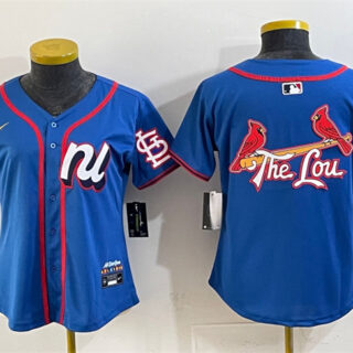 Women's National League St. Louis Cardinals Team Big Logo Blue 2025 All-Star Edition Limited Stitched Baseball Jersey(Run Small)