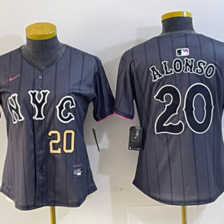 Women's New York Mets #20 Pete Alonso Graphite 2024 City Connect Limited Stitched Baseball Jersey