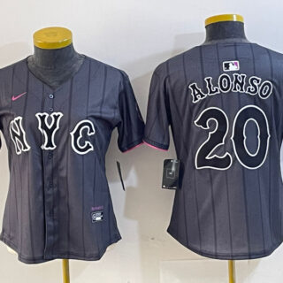 Women's New York Mets #20 Pete Alonso Graphite 2024 City Connect Limited Stitched Baseball Jersey(Run Small)