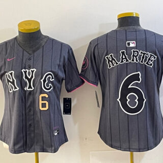Women's New York Mets Graphite 2024 City Connect Limited Stitched Baseball Jersey
