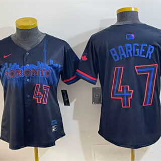 Women's Toronto Blue Jays #47 Addison Barger Navy 2024 City Connect Limited Stitched Baseball Jersey(Run Small)