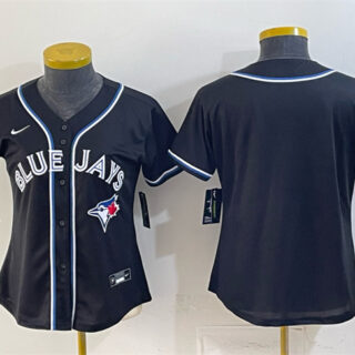Women's Toronto Blue Jays Blank 2026 Fashion Replica Black Out Stitched Baseball Jersey(Run Small)