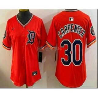 Women's Detroit Tigers #30 Kerry Carpenter Orange Stadium Jersey