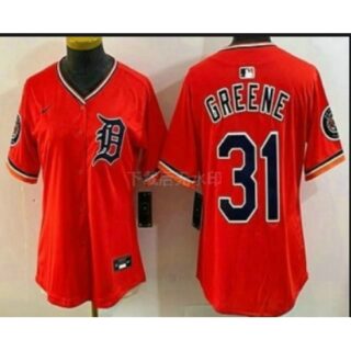 Women's Detroit Tigers #31 Riley Greene Orange Stadium Jersey