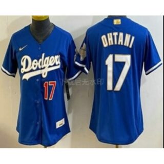 Women's Los Angeles Dodgers #17 Shohei Ohtani Blue 2026 Gold Collection Limited Jersey