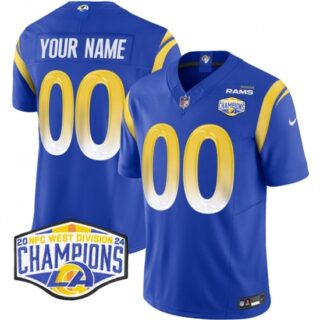 Women's Los Angeles Rams Active Player Custom Blue 2024 NFC West Champions F.U.S.E. Vapor Untouchable Stitched Football Jersey
