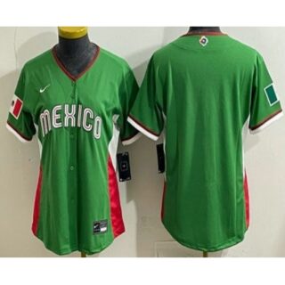 Women's Mexico Blank Green 2026 World Baseball Classic Cool Base Jersey