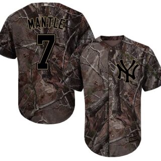 Yankees #7 Mickey Mantle Camo Realtree Collection Cool Base Stitched Youth Baseball Jersey