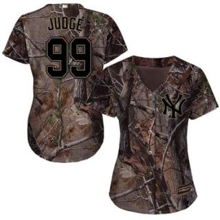 Yankees #99 Aaron Judge Camo Realtree Collection Cool Base Women's Stitched Baseball Jersey