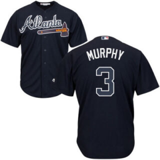 Youth Braves #3 Dale Murphy Authentic Blue Road Cool Base Jersey
