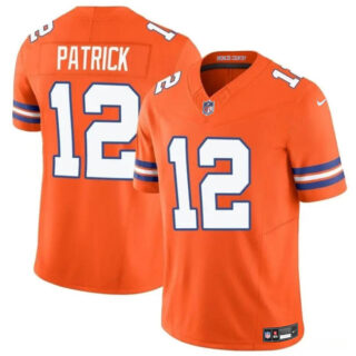 Youth Denver Broncos #12 Tim Patrick Orange F.U.S.E. Mile High Collection 1977 Throwback Vapor Limited Stitched Football Jersey