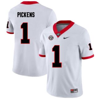 Youth Georgia Bulldogs #1 George Pickens White Stitched Football Jersey