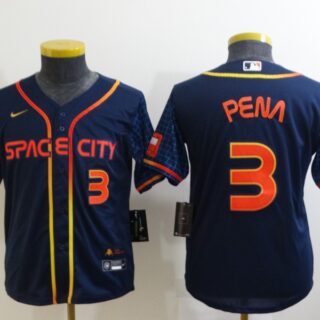 Youth Houston Astros #3 Jeremy Pena 2022 Navy City Connect Stitched Jersey