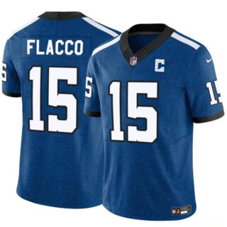 Youth Indianapolis Colts #15 Joe Flacco Blue 2024 F.U.S.E Throwback Vapor Untouchable Limited Stitched Football Jersey