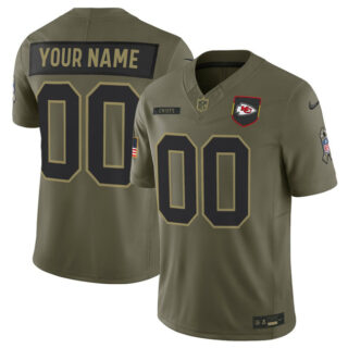 Youth Kansas City Chiefs Active Player Custom Olive 2025 F.U.S.E. Salute to Service Limited Stitched Football Jersey
