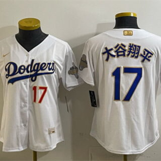Youth Los Angeles Dodgers #17 Shohei Ohtani White 2026 Gold Collection Stadium Stitched Baseball Jersey