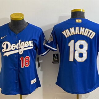Youth Los Angeles Dodgers #18 Yoshinobu Yamamoto Royal 2026 Alternate Gold Collection Stadium Stitched Baseball Jersey