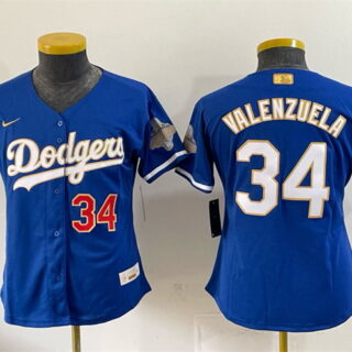Youth Los Angeles Dodgers #34 Fernando Valenzuela Royal 2026 Alternate Gold Collection Stadium Stitched Baseball Jersey