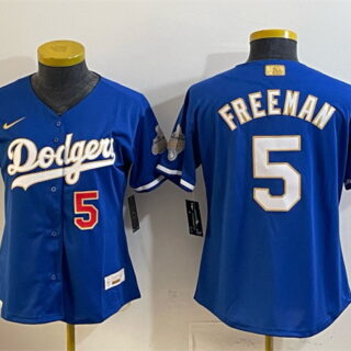 Youth Los Angeles Dodgers #5 Freddie Freeman Royal 2026 Alternate Gold Collection Stadium Stitched Baseball Jersey