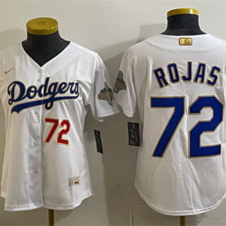 Youth Los Angeles Dodgers #72 Miguel Rojas White 2026 Gold Collection Stadium Stitched Baseball Jersey