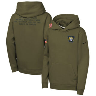 Youth Los Angeles Rams Olive 2025 Salute to Service Club Fleece Hoodie