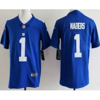 Youth New York Giants #1 Malik Nabers Limited Blue Vapor Jersey