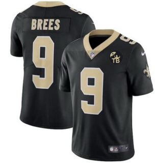 Youth Nike Saints 9 Drew Brees Black Youth W Tom Benson Patch Vapor Untouchable Limited Jersey