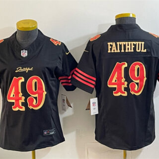 Youth San Francisco 49ers #49 Faithful Black 2025 F.U.S.E. Rivalries Vapor Limited Stitched Football Jersey