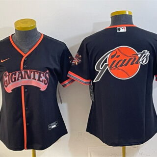 Youth San Francisco Giants Team Big Logo Black 2026 Alternate Stadium Stitched Baseball Jerseys