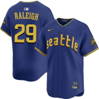 Youth Seattle Mariners #29 Cal Raleigh Navy Limited Stitched Jersey