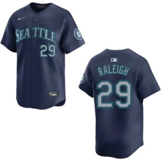 Youth Seattle Mariners #29 Cal Raleigh Navy Limited Stitched Jersey