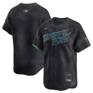 Youth Tampa Bay Rays Blank Charcoal 2024 City Connect Limited Stitched Baseball Jersey