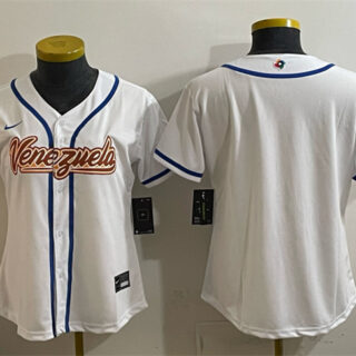 Youth Venezuela Baseball Blank White 2026 World Baseball Classic Home Stadium Stitched Baseball Jersey