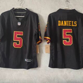 Youth Washington Commanders #5 Jayden Daniels Black 2026 Hail Raiser Alternate Vapor Limited Stitched Football Jersey
