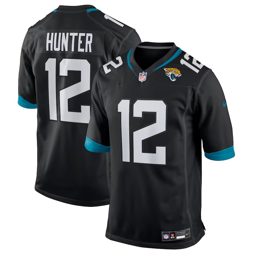 Youth #12 Travis Hunter Black Jacksonville Jaguars 2025 NFL Draft First Round Pick Alternate Game Player Jersey