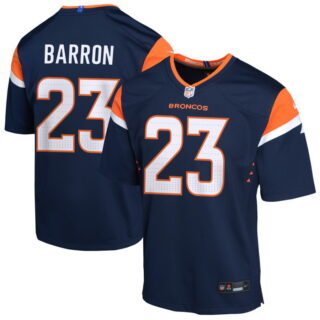 Men's Denver Broncos #23 Jahdae Barron Game Jersey - Navy