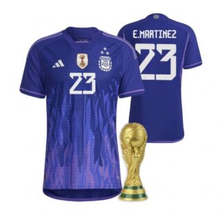 Youth Emiliano Martinez Argentina National Team Purple Away 3 Stars 2022 World Cup Champions Jersey