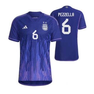 Men's German Pezzella Argentina National Team Purple Away Soccer Jersey 2022-23