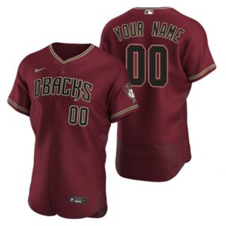 Men's Custom Arizona Diamondbacks Flex Base Jersey Crimson
