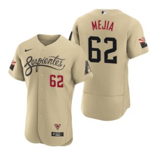 Men's Arizona Diamondbacks #62 Humberto Mejia Serpientes City Connect Jersey Gold - Stitched