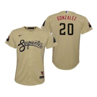 Youth Arizona Diamondbacks #20 Luis Gonzalez Serpientes City Connect Jersey Gold - Stitched