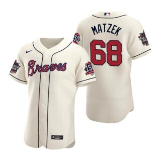 Men's Tyler Matzek Atlanta Braves Flex Base All Star Jersey Cream